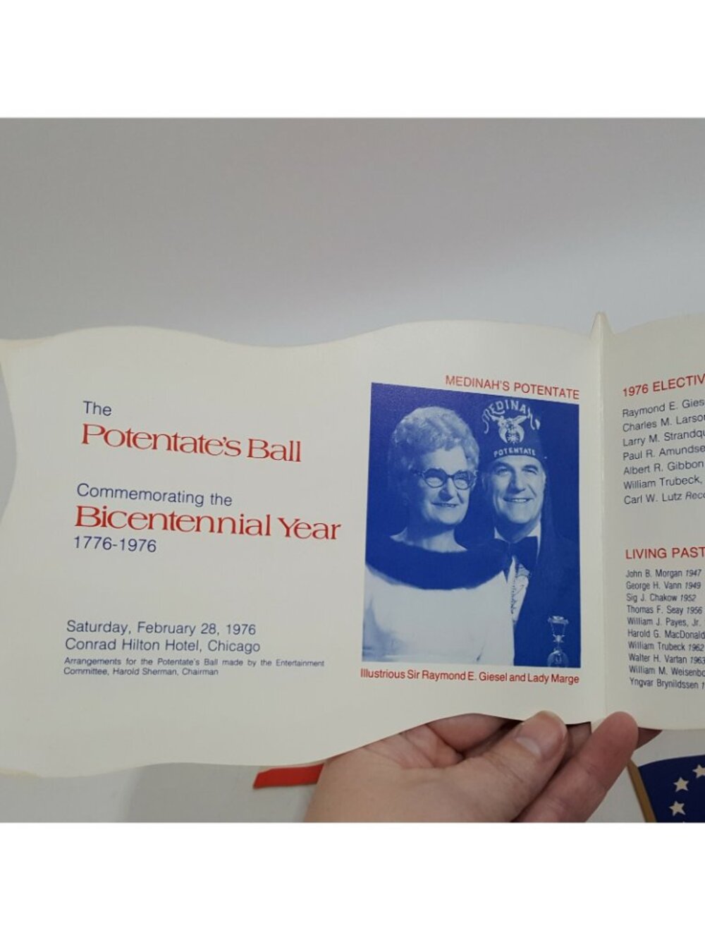 1976 Chicago IL Masonic Temple Medinah Dedication Program Souvenir Flag Lot 23 - Picture 3 of 11